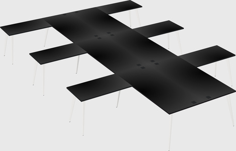 Shared l-shaped office desk system