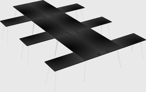 Shared l-shaped office desk system