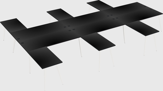Shared l-shaped office desk system