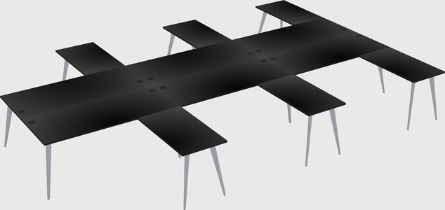 Shared l-shaped office desk system