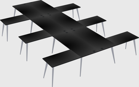 Shared l-shaped office desk system