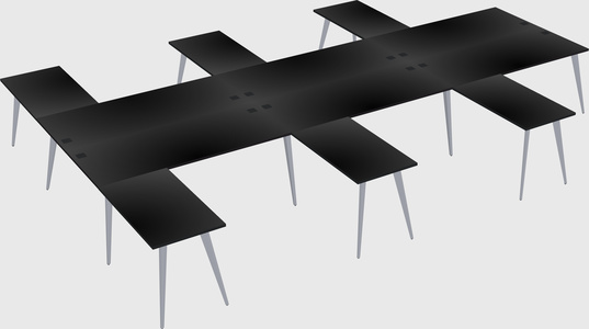 Shared l-shaped office desk system