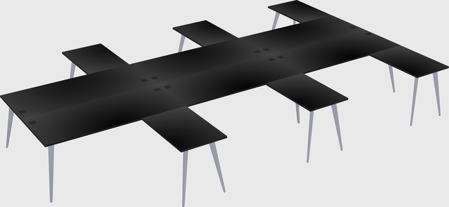 Shared l-shaped office desk system