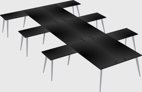 Shared l-shaped office desk system