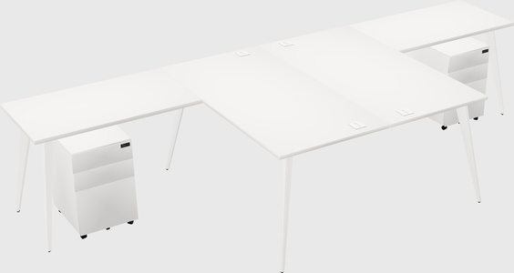 Shared l-shaped office desk system