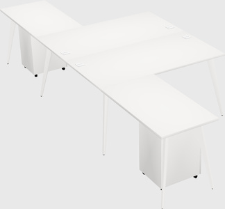 Shared l-shaped office desk system