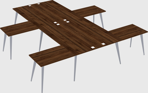 Shared l-shaped office desk system
