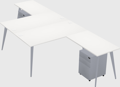 Shared L-shaped Office Desk System