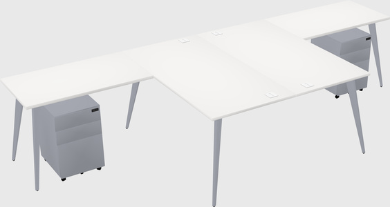 Shared l-shaped office desk system