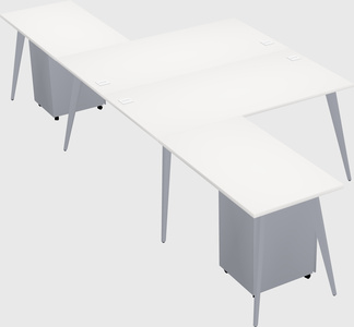 Shared l-shaped office desk system