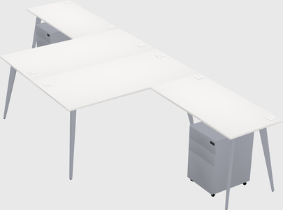 Shared L-shaped Office Desk System