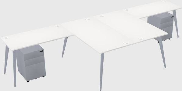 Shared l-shaped office desk system