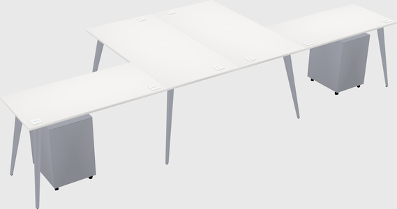 Shared l-shaped office desk system