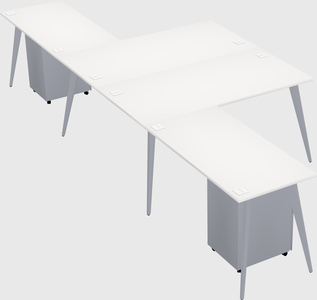 Shared l-shaped office desk system