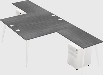 Shared L-shaped Office Desk System