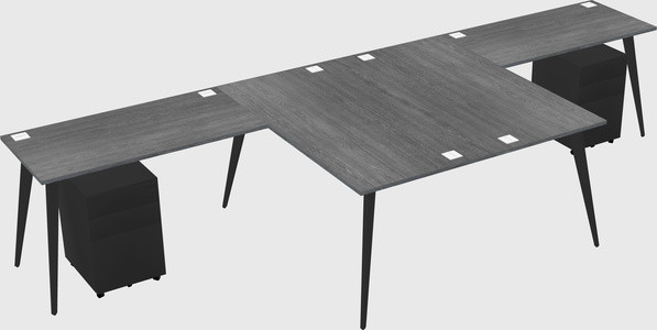 Shared l-shaped office desk system