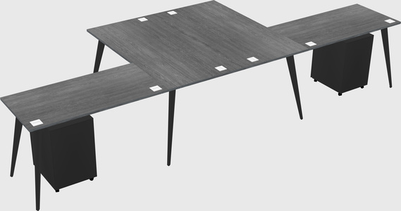 Shared l-shaped office desk system