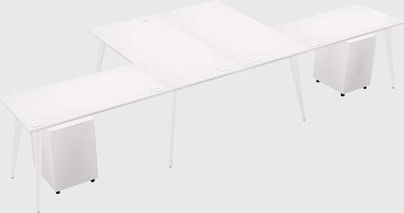 Shared l-shaped office desk system