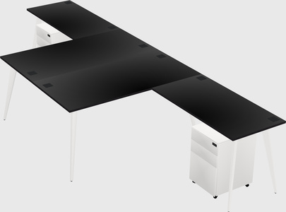 Shared L-shaped Office Desk System