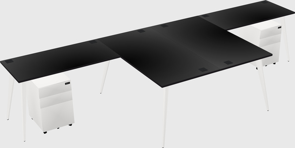 Shared l-shaped office desk system