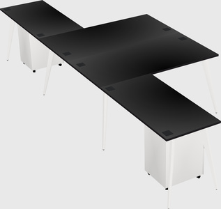 Shared l-shaped office desk system
