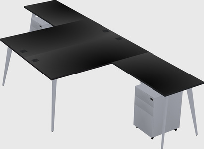 Shared L-shaped Office Desk System