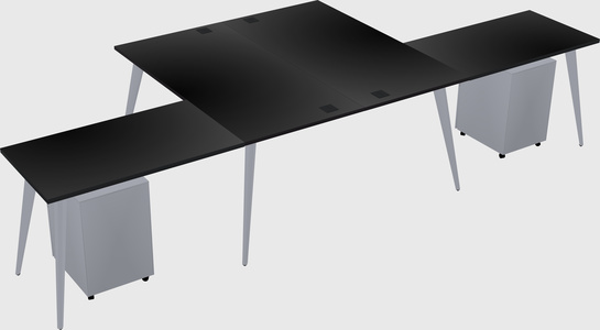 Shared l-shaped office desk system