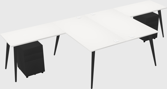 Shared l-shaped office desk system