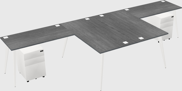 Shared l-shaped office desk system