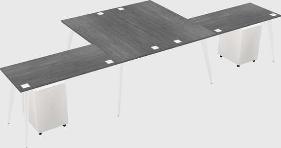 Shared l-shaped office desk system