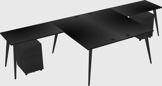 Shared l-shaped office desk system