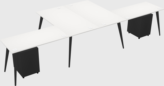 Shared l-shaped office desk system