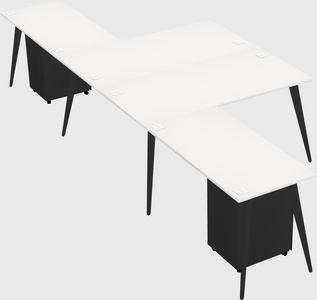 Shared l-shaped office desk system