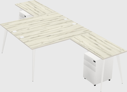 Shared L-shaped Office Desk System