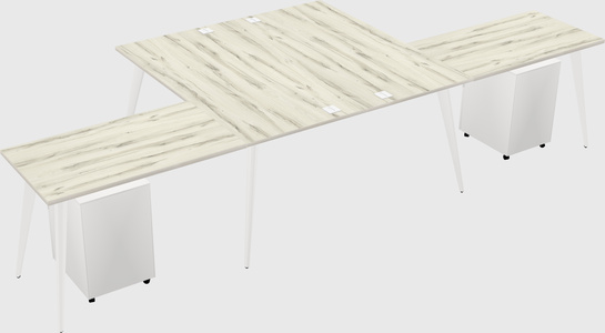 Shared l-shaped office desk system