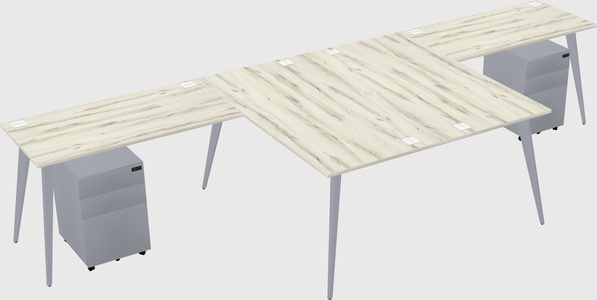 Shared l-shaped office desk system