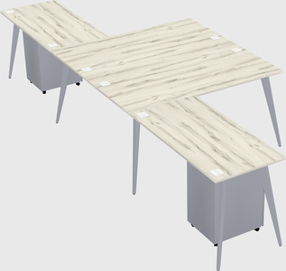 Shared l-shaped office desk system