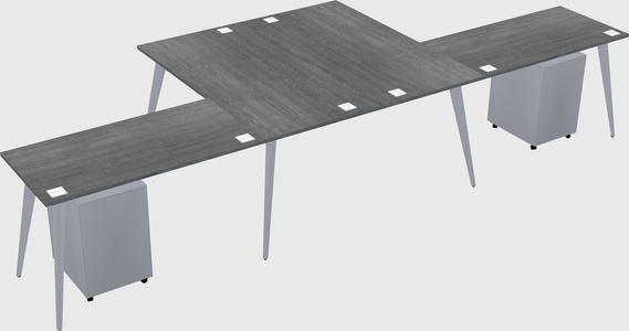Shared l-shaped office desk system