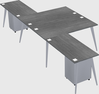 Shared l-shaped office desk system