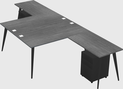 Shared L-shaped Office Desk System
