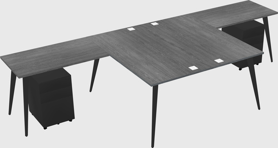 Shared l-shaped office desk system