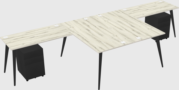 Shared l-shaped office desk system