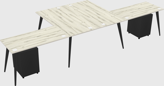 Shared l-shaped office desk system