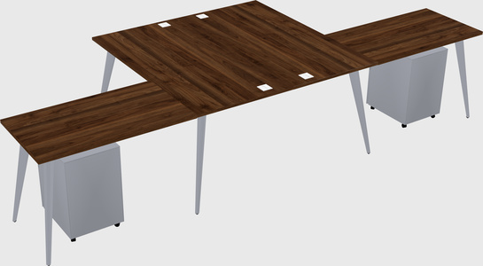 Shared l-shaped office desk system