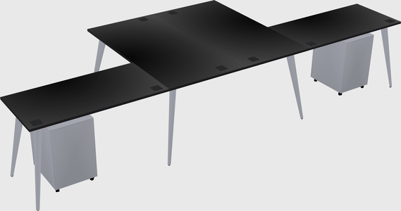 Shared l-shaped office desk system