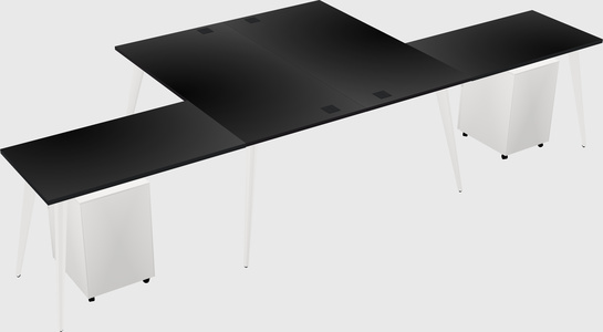 Shared l-shaped office desk system