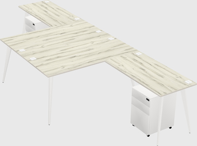 Shared L-shaped Office Desk System