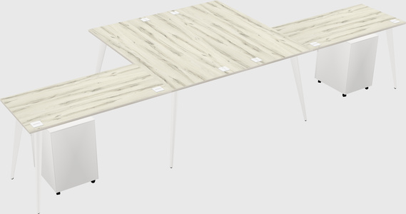 Shared l-shaped office desk system