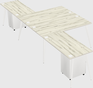 Shared l-shaped office desk system