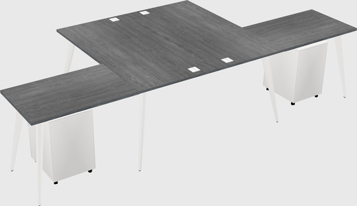 Shared l-shaped office desk system